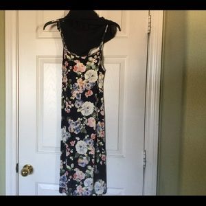 Slip dress. Navy, optional Sleeved Mesh Overlay